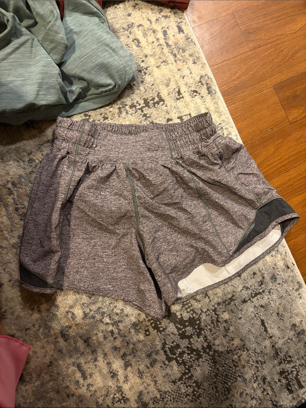 lululemon athletica Heather Gray Athletic Shorts with Dark Trim